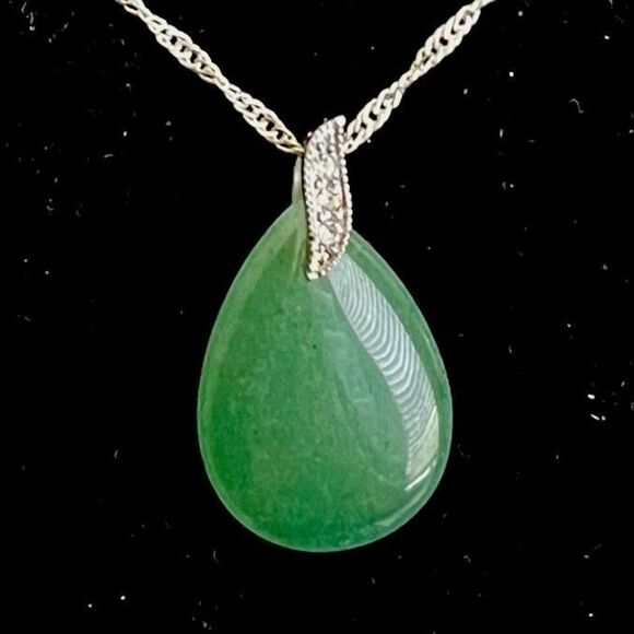 Green Aventurine & 925 Silver Jewelry - BCD Green Aventurine & 925 Silver Chain